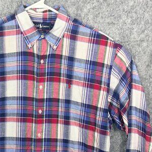 Ralph Lauren Blaire Men’s Large Multi Color Plaid Long Sleeve Button Down Shirt